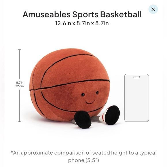JELLYCAT RETIRED Amusable BASKETBALL New 100% authentic 🏀 - Picture 8 of 8
